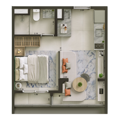 Planta Decorado - 27m²